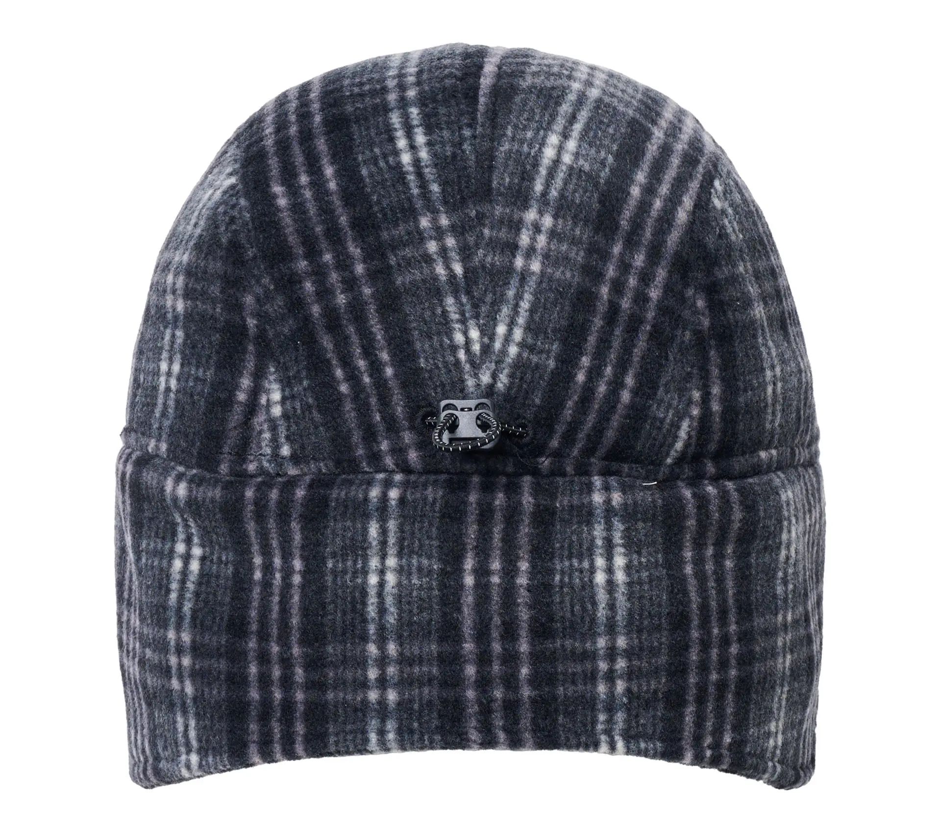 Fleece Check Trooper Hat Black