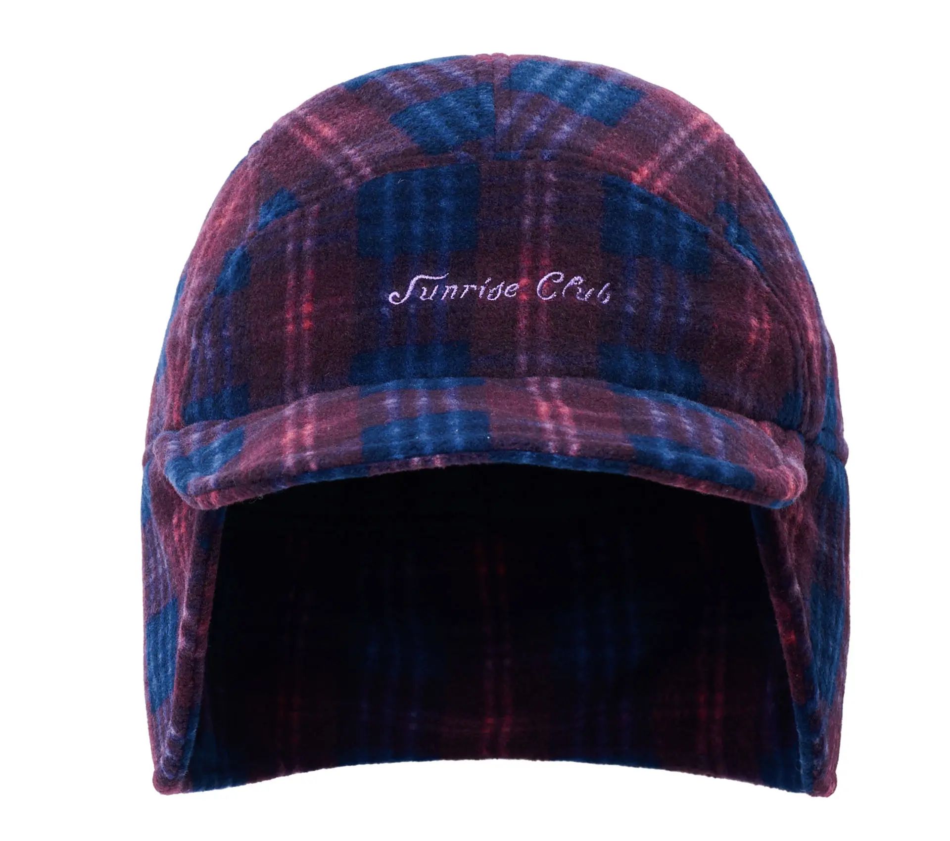 Fleece Check Trooper Hat Purple