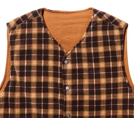 Image #3 of Reversible Nylon Check Vest Orange