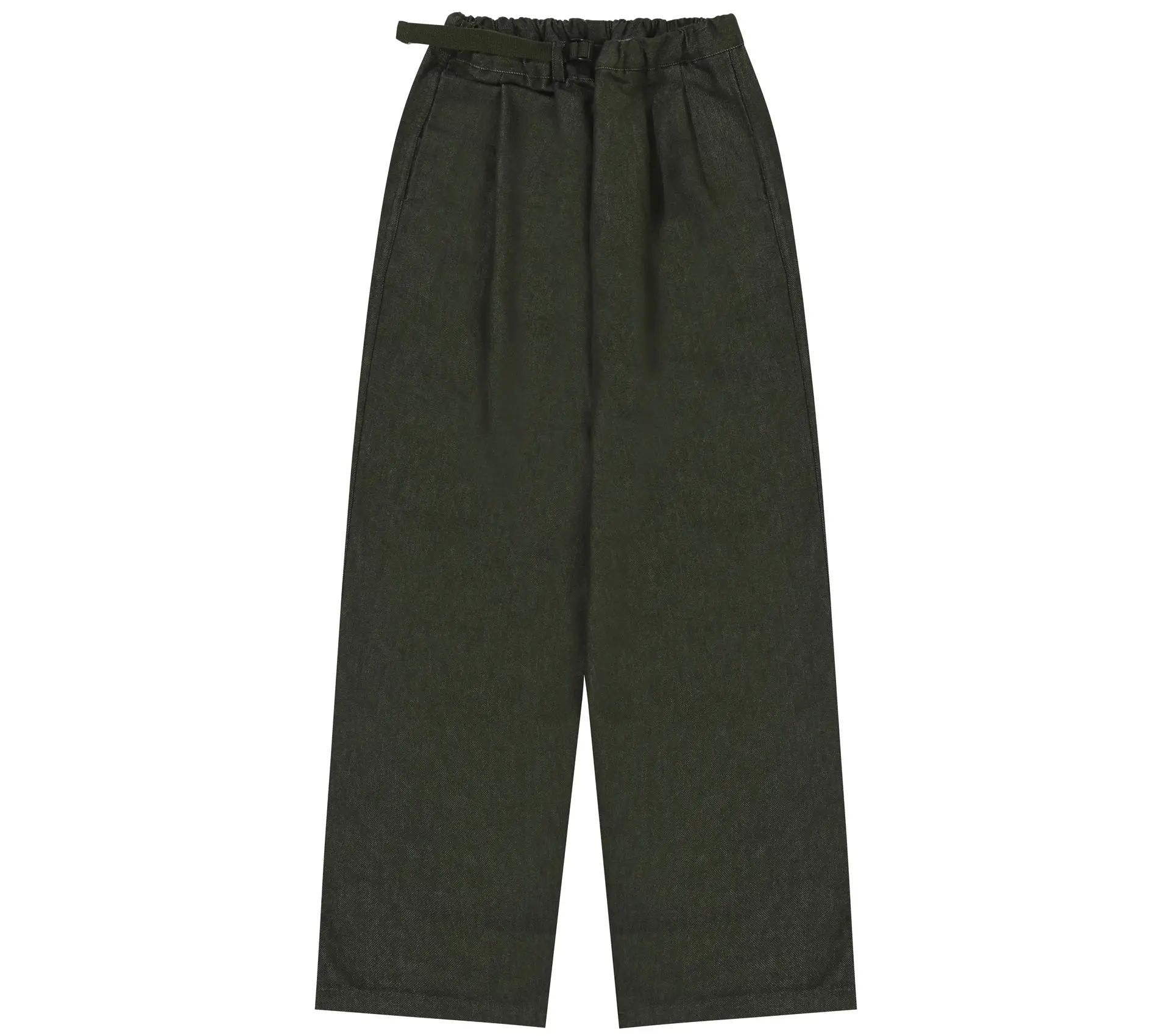 Two Tuck Wide Denim Pants Khaki