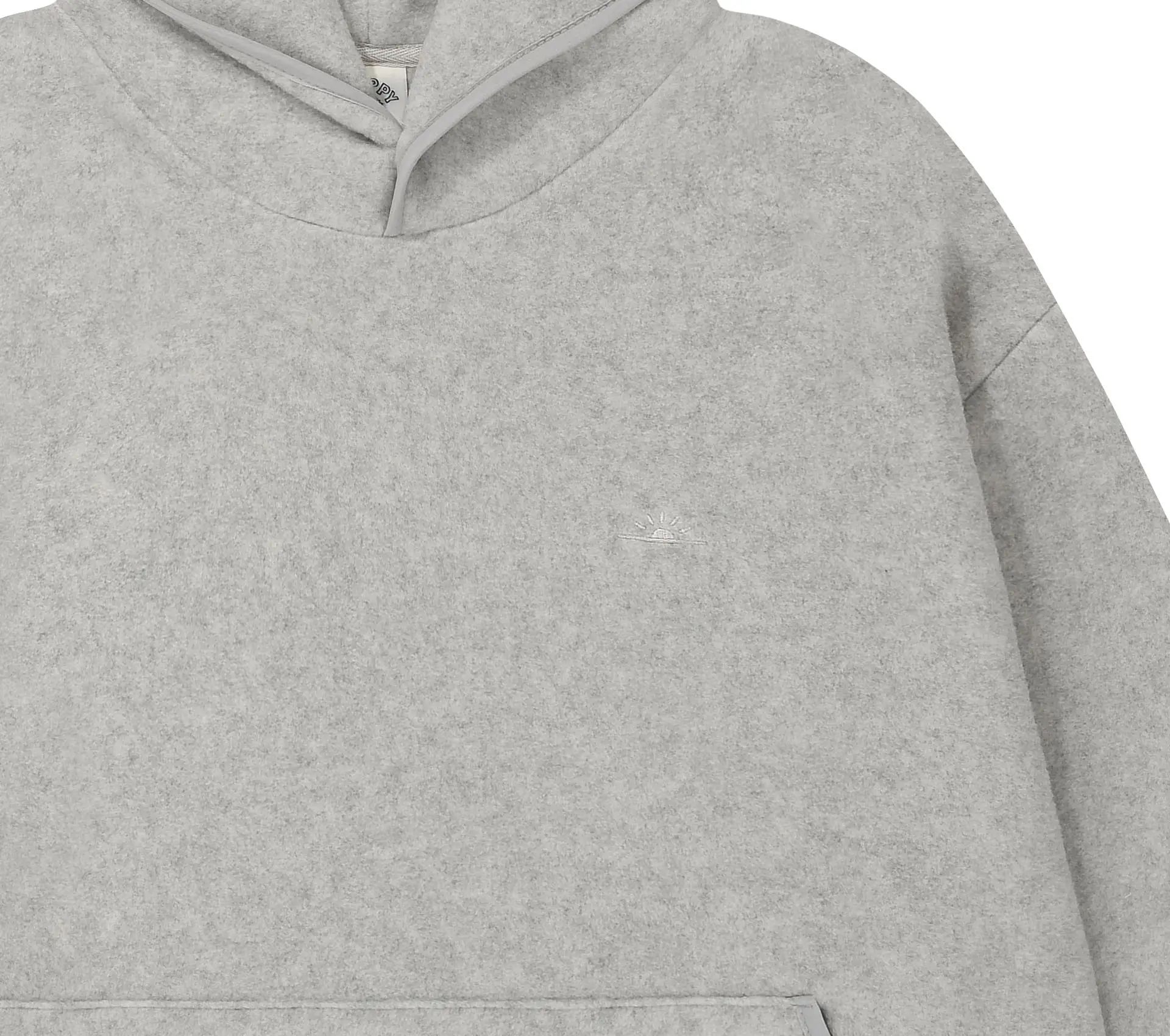 Sunrise Fleece Button Hoodie Melange White