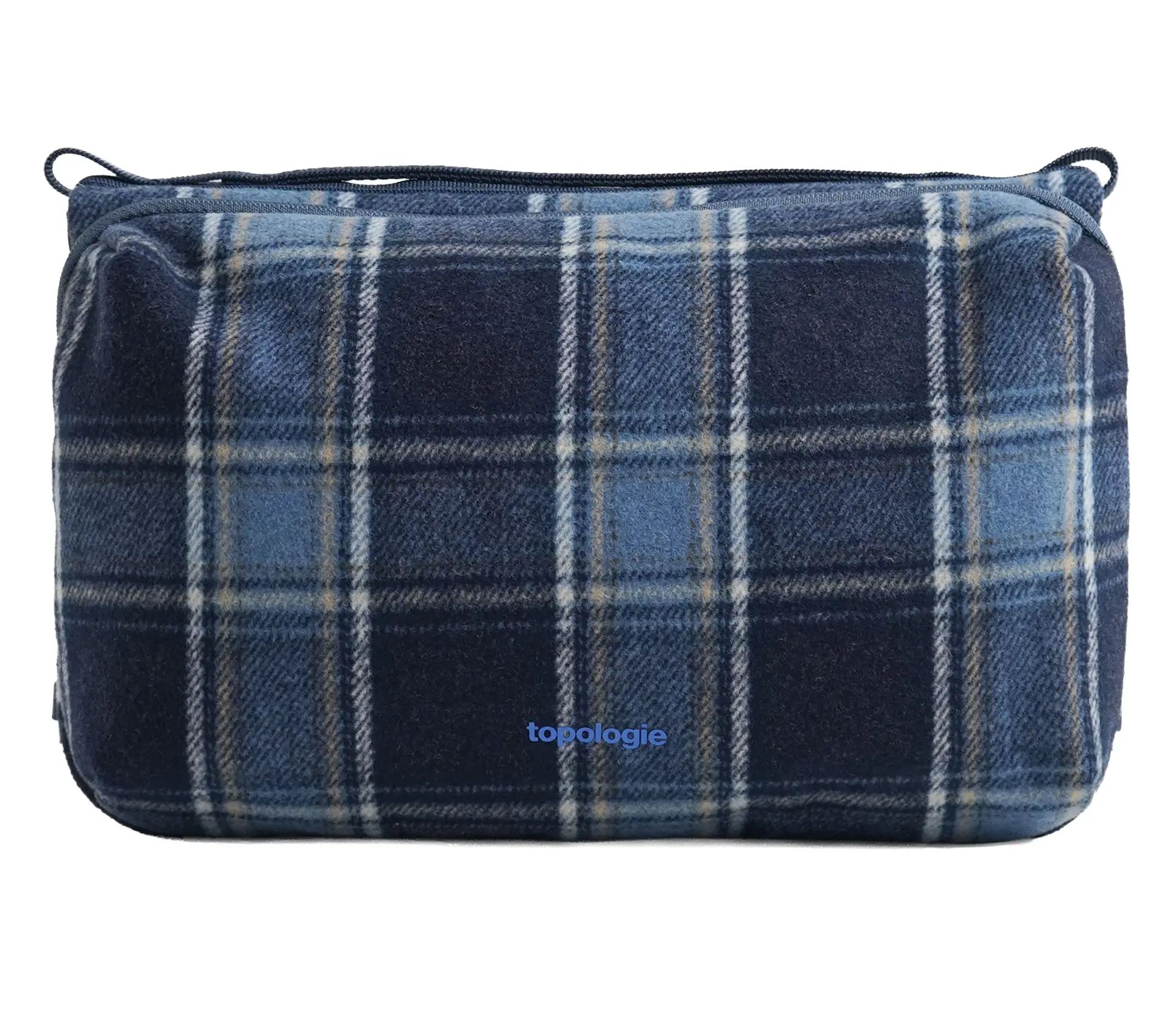 Bottle Sacoche Large Blue Check / Check Wool