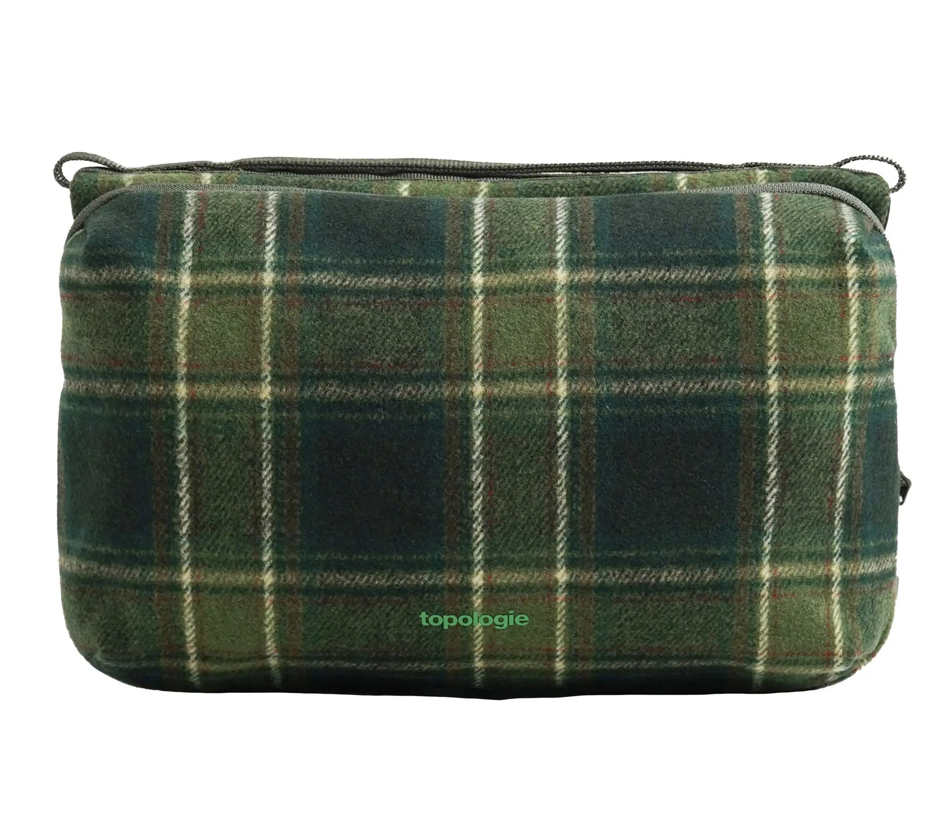 Bottle Sacoche Large Green Check / Check Wool