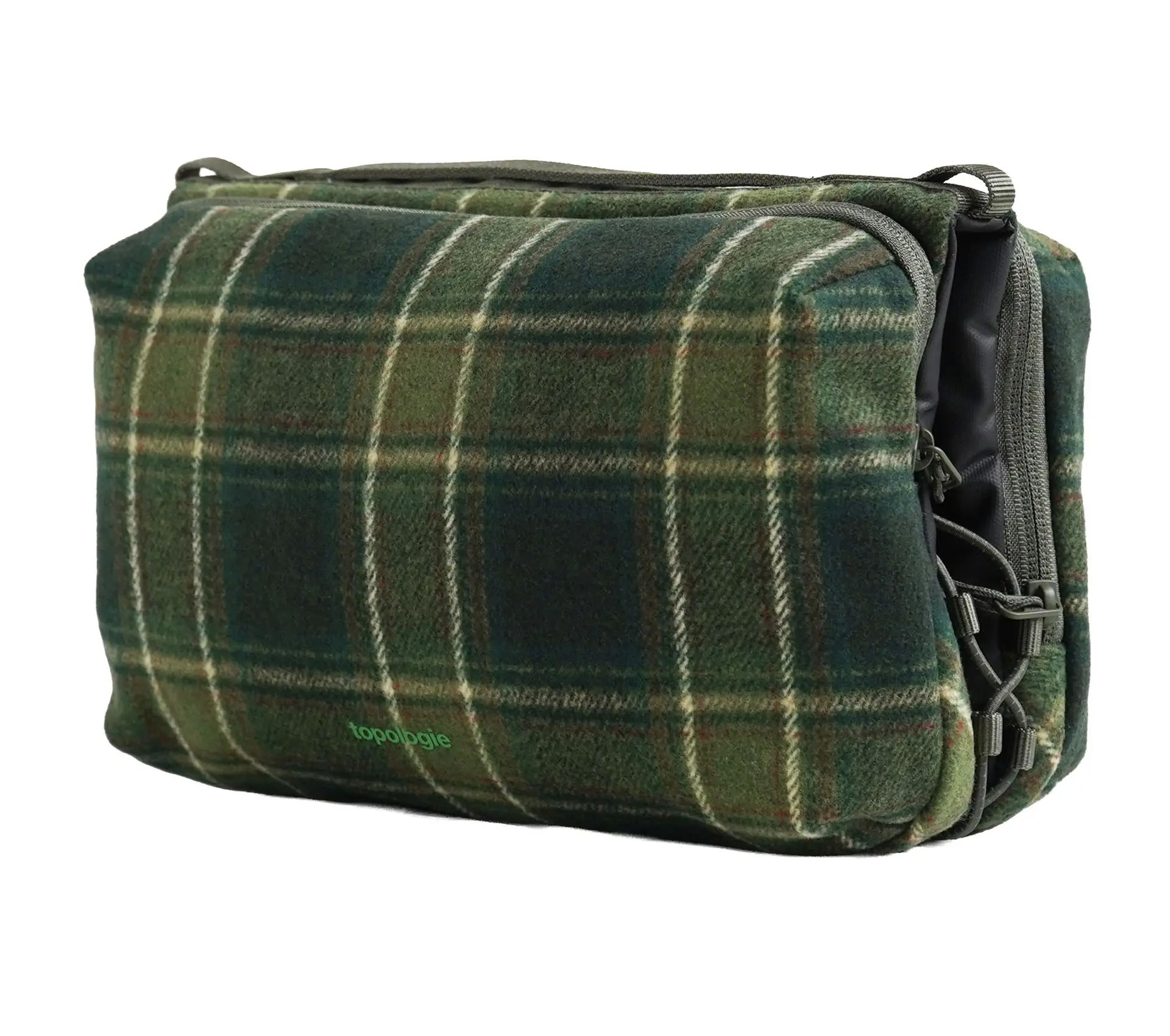 Bottle Sacoche Large Green Check / Check Wool