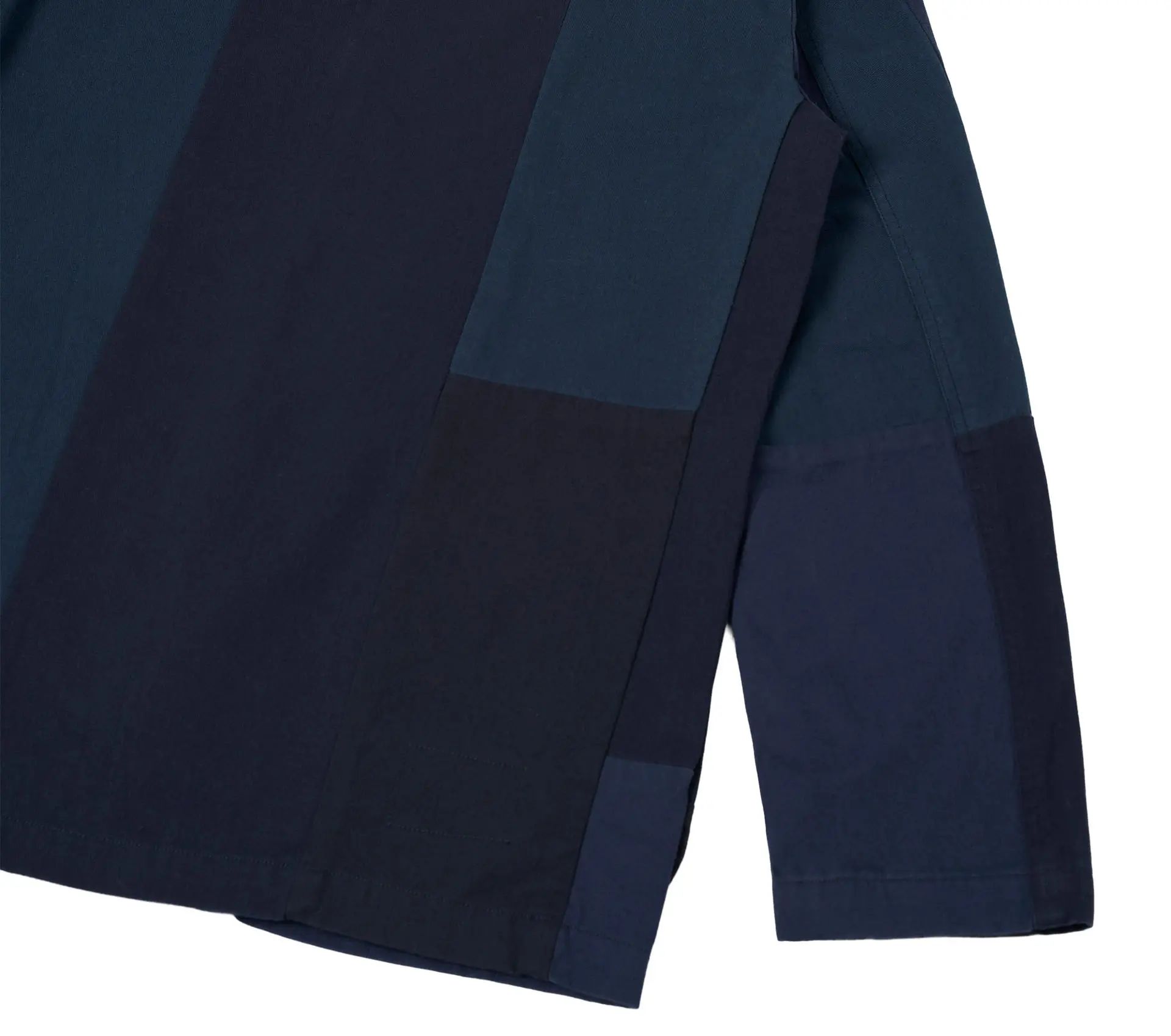 Three Button Jacket Patchwork Twill Navy