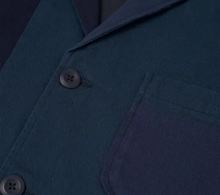 Image #2 of Three Button Jacket Patchwork Twill Navy