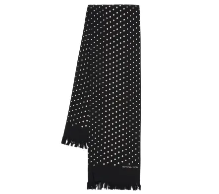 Dot Print Short Scarf Black