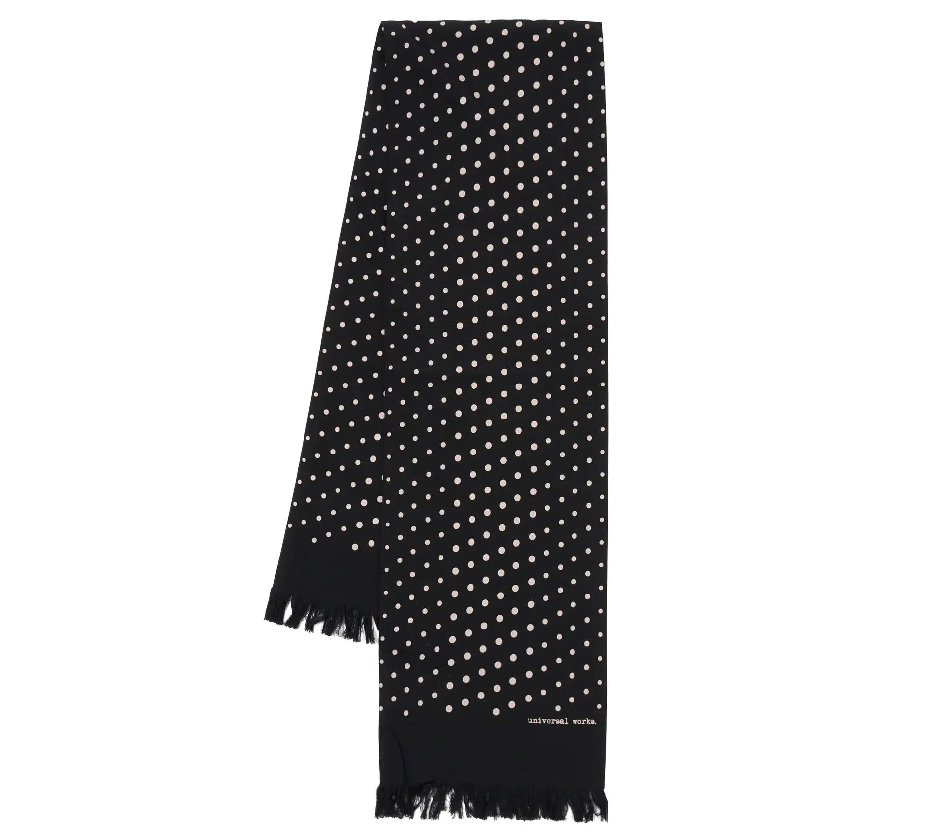 Dot Print Short Scarf Black