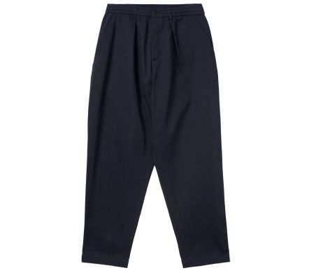 Pleated Track Pant Twill Navy