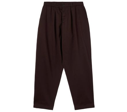 Pleated Track Pant Twill Brown