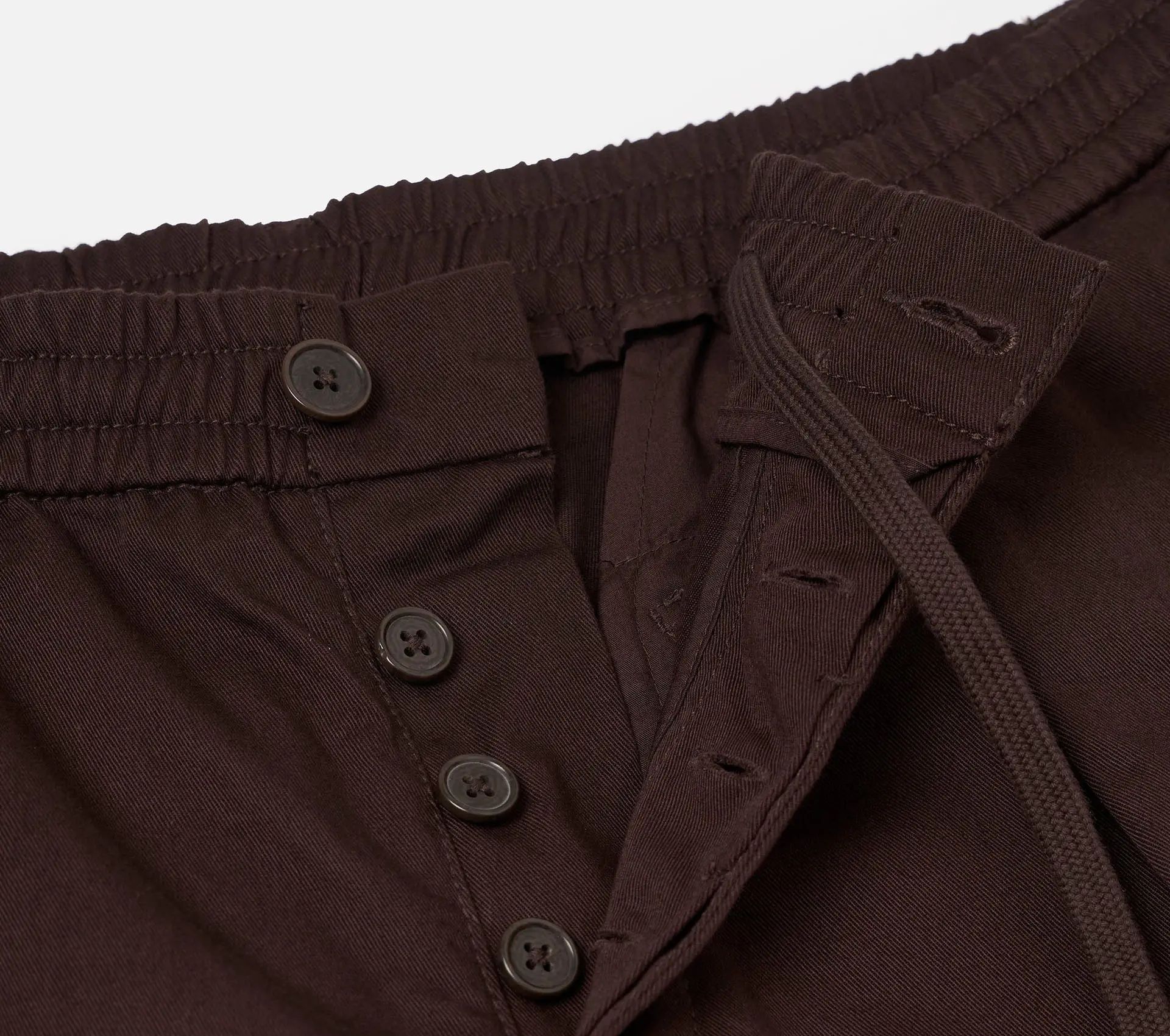 Pleated Track Pant Twill Brown