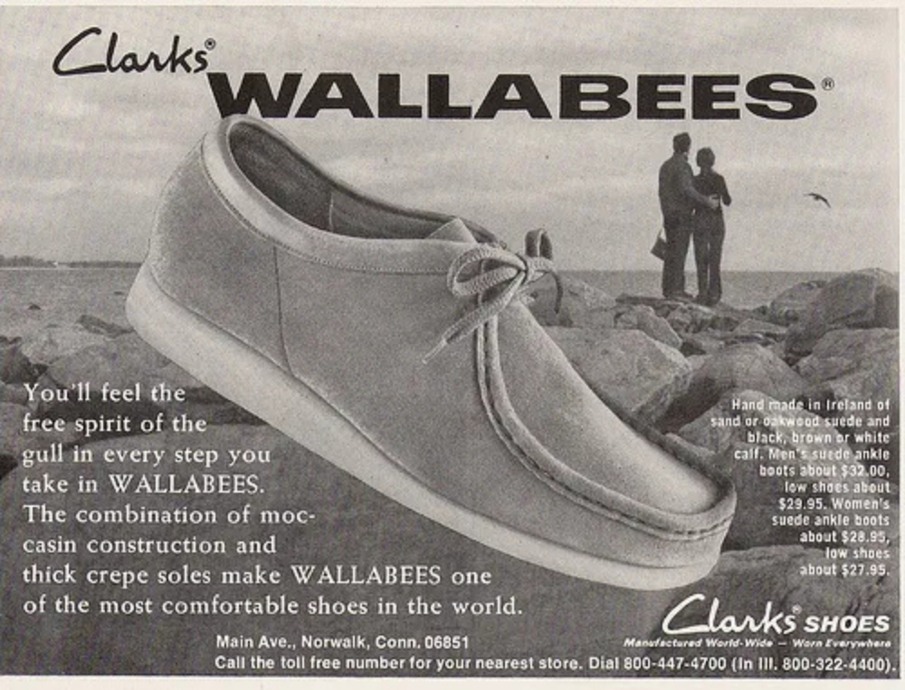Ancienne publicité pour la Clarks Wallabee